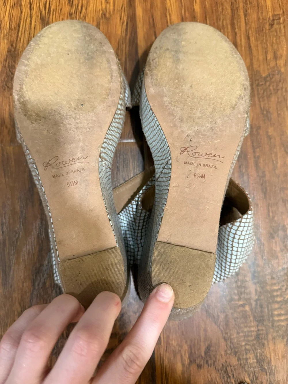 Rowen White Snake-Print Wedge Sandals